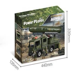 משאית צבאית עם משגר אורות וצלילים POWER PLANET