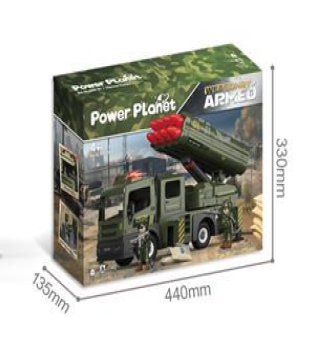 משאית צבאית עם משגר רב קני אורות וצלילים POWER PLANET