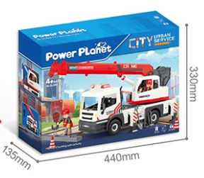 משאית מנוף אדום אורות וצלילים POWER PLANET