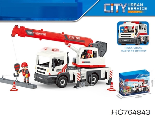 משאית מנוף אדום אורות וצלילים POWER PLANET