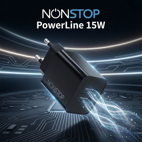 מטען קיר 2 יציאות NONSTOP PowerLine 15W USB 