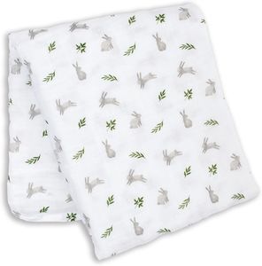 חיתול תינוק /  שמיכת עיטוף מעוצבת 100% כותנה 100X100 ס"מ - ארנבונים