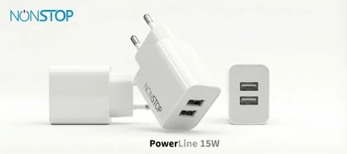 מטען קיר 2 יציאות NONSTOP PowerLine 15W USB 