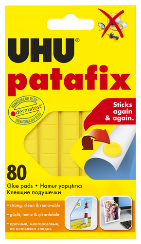 ֿריבועי דבק פלסטלינה UHU PATAFIX (צהוב)