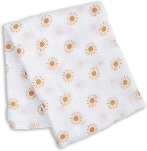חיתול תינוק /  שמיכת עיטוף מעוצבת 100% כותנה 100X100 ס"מ - שמש