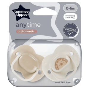 זוג מוצצים 0-6 חודשים Any Time טומי טיפי - Tommee Tippee 2X 0-6 M Any Time Soothers