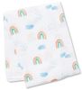 חיתול תינוק גדול מעוצב 100% כותנה טטרה 120X120 ס"מ - קשת בענן