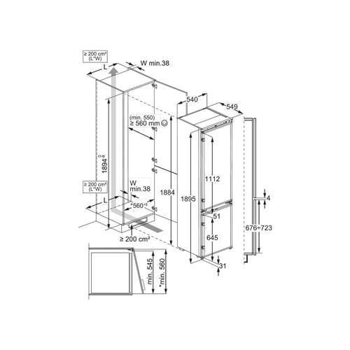 מקרר אינטגרלי מלא 269 ליטר AEG OSC6M199ES Series 6000 TwinTech אאג