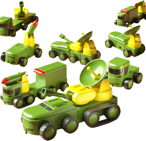 רכבי צבא מגנטיים מודולאריים - 31 חלקים Magnetix Trucks