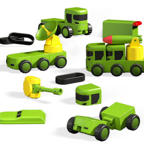 רכבי צבא מגנטיים מודולאריים - 31 חלקים Magnetix Trucks