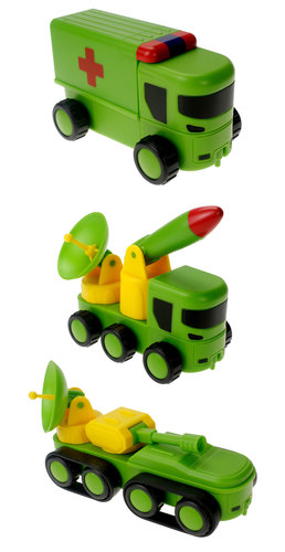 רכבי צבא מגנטיים מודולאריים - 31 חלקים Magnetix Trucks