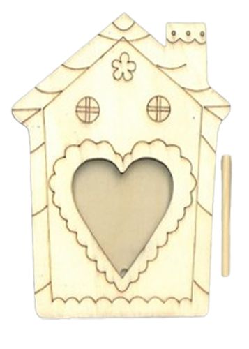 יצירה מסגרת בית מעץ עם מקום לתמונה