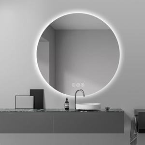 מראה לאמבטיה עם תאורת LED ומפיג אדים + Bluetooth – ללא מסגרת עגולה קוטר 80 ס"מ 