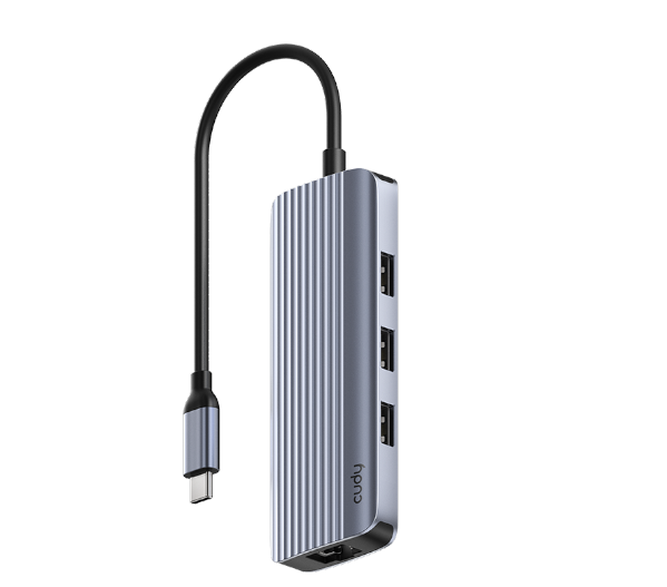 תחנת עגינה 4K-60Hz HDMI 100W PD & CUDY 6-IN-1 USB-C Hub with GbE