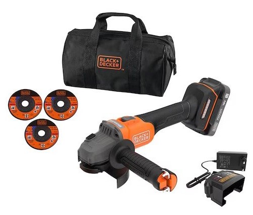מטחנת זווית נטענת Black+Decker BCG6L8D1S-QW