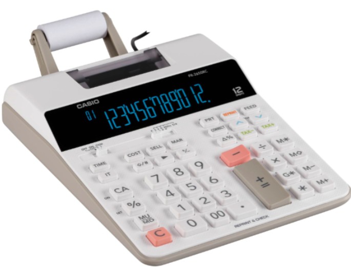 מכונת חישוב CASIO FR-2650RC ( לבנה)