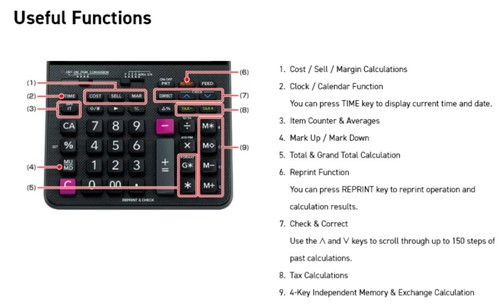 מכונת חישוב CASIO FR-2650RC ( לבנה)