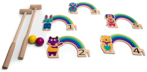 ערכת משחק קריקט קשת בענן גדול מעץ