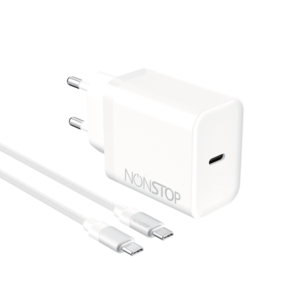 מטען קיר לבן NONSTOP PowerLine PD 20W+כבל USB-C