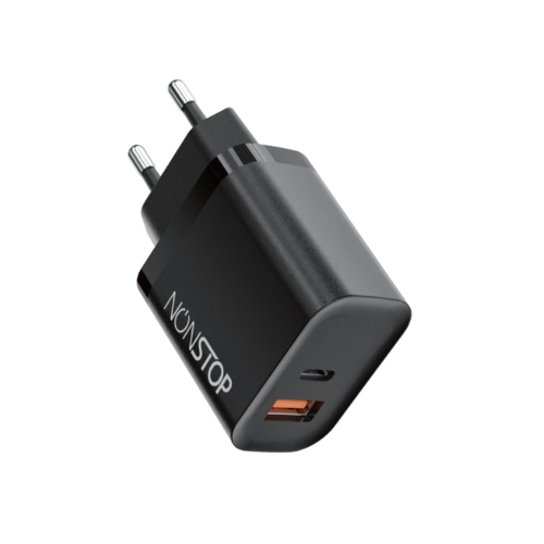 מטען קיר שחור 2 יציאות NONTOP PowerLine PD 25W 