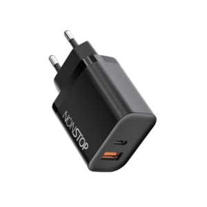 מטען קיר שחור 2 יציאות NONTOP PowerLine PD 25W 