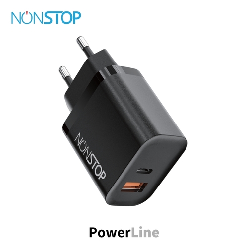 מטען קיר שחור 2 יציאות NONTOP PowerLine PD 25W 