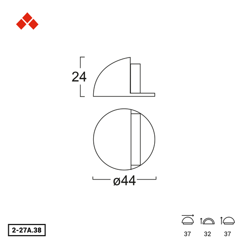 מעצור לדלת בהדבקה 27A - ניקל מוברש