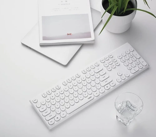 סט מקלדת ועכבר אלחוטיים 2.4G -עברית/אנגלית RAPOO X260S - צבע לבן