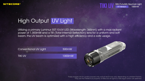 פנס אולטרה סגול TIKI UV - Nitecore 