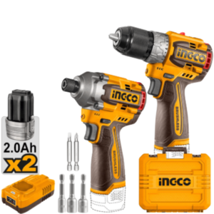 מברגת אימפקט + מברגה/מקדחה 16V + זוג סוללות 2AH INGCO 