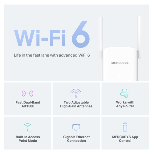 מגדיל טווח ME60X AX1500 Wi-Fi 6 מבית MERCUSYS