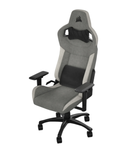 כיסא נוח לישיבה ממושכת CORSAIR T3 RUSH בצבעי אפור ולבן