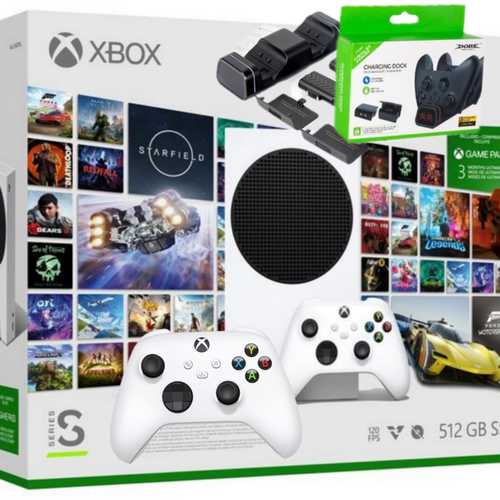 XBOX SERIES S 512GB SSD +3 MONTHS GAME PASS ULTIMATE + 2 CONTROLLER + DUAL CHARGING STATION