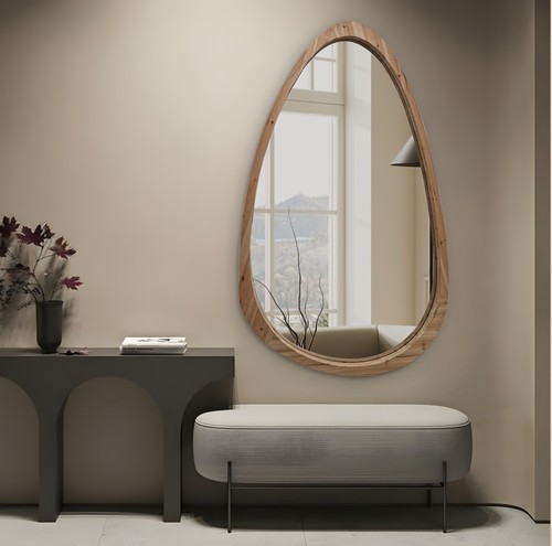 מראה אמורפית ביצה עץ