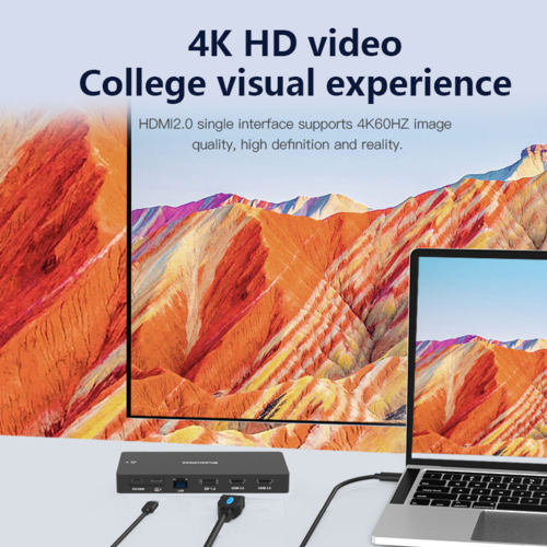 תחנת עגינה רב-תכליתית USB-C עם חיבור מהיר 10GBps
