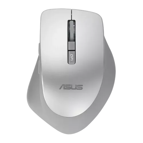 עכבר אלחוטי ארגונומי Asus WT425 בצבע כסוף עם חיבור RF 2.4GHz ו-DPI מתכוונן