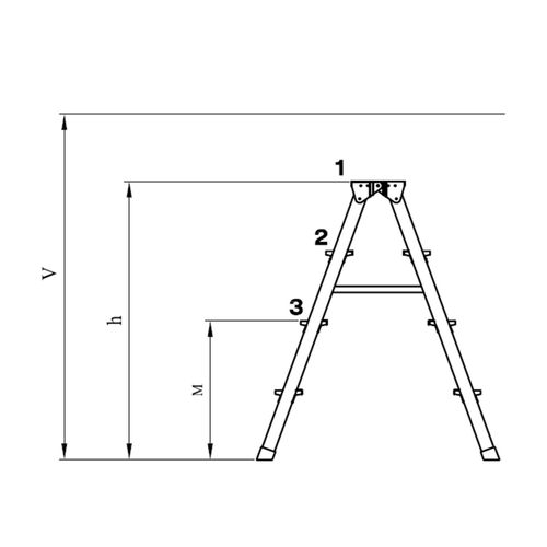 סולם דרגש אלומיניום דו צדדי ELKOP DHR 406 - 6 שלבים עם פרופיל 40x20 מילימטר, מבנה קל ויציב לעבודות בנייה וגינון