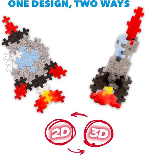 משחק הרכבה עם 125 חלקים לבניית 12 דגמים שטוחים או תלת מימדיים - חלל