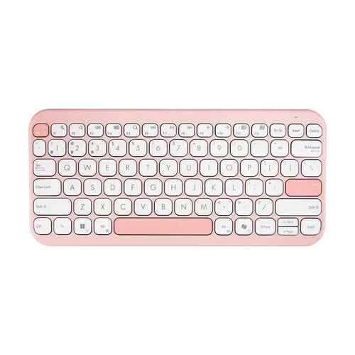 מקלדת אלחוטית Asus KW100 Marshmallow Bluetooth - עברית / אנגלית, צבע ורוד