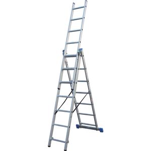 סולם אלומיניום משולב 3×11 שלבים מתארך מקצועי - TIANGIN JINMAO CE 3X11 150 קילוגרם
