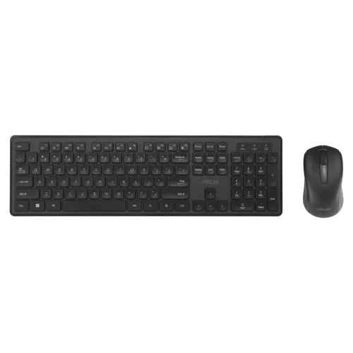 סט מקלדת ועכבר אלחוטי ASUS CW101 בצבע שחור עם עברית ואנגלית, חיבור RF 2.4GHz ותאימות ל-Windows