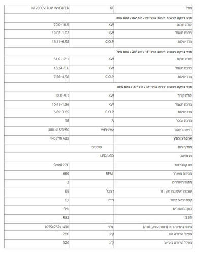 משאבת חום KT70 אינוורטר נורבגיה קלימטקניק KLIMATEKNIK ( תלת פאזי)