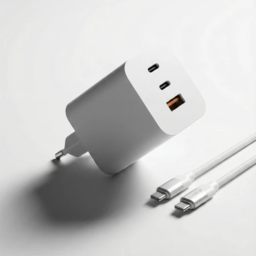 מטען קיר לבן 3 יציאות NONSTOP PowerLine 65W USB-C PD + כבל USB-C