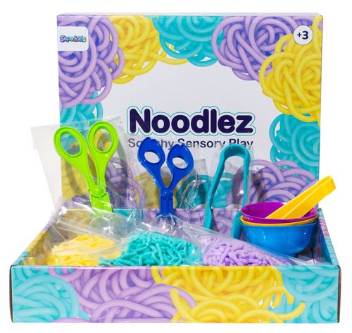 Noodlez משחק סנסורי נודלס מארז 300 גרם עם 7 אביזרי משחק