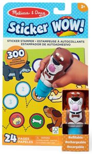 Sticker WOW! חוברת מדבקות 24 דפים עם מכשיר הדבקה אוטומטי ו 300 מדבקות - קוקואה הכלב וחיות אחרות