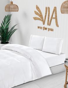 סט מצעים יוקרתי 100% סאטן עם תחרה - זוגי דגם "הרודס"