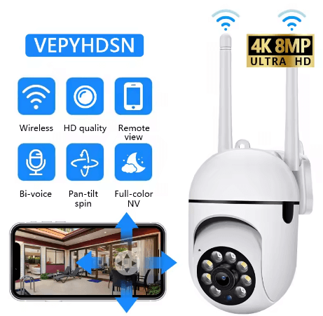 מצלמת אבטחה אלחוטית חכמה WIFI  4K 8MP