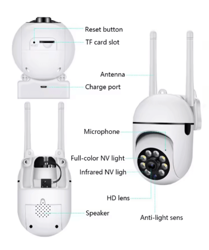 מצלמת אבטחה אלחוטית חכמה WIFI  4K 8MP