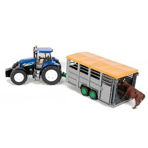 טרקטור New Holland T7.315 + עגלת בעלי חיים –  BRUDER 01695