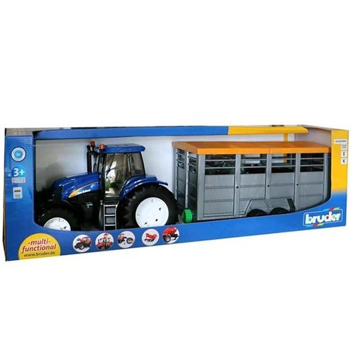 טרקטור New Holland T7.315 + עגלת בעלי חיים –  BRUDER 01695